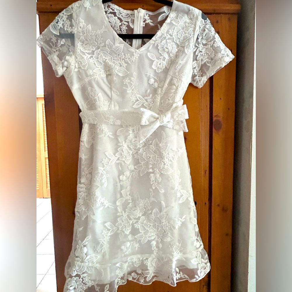 White, special occasion dress, graduation, confirmation, sorority..